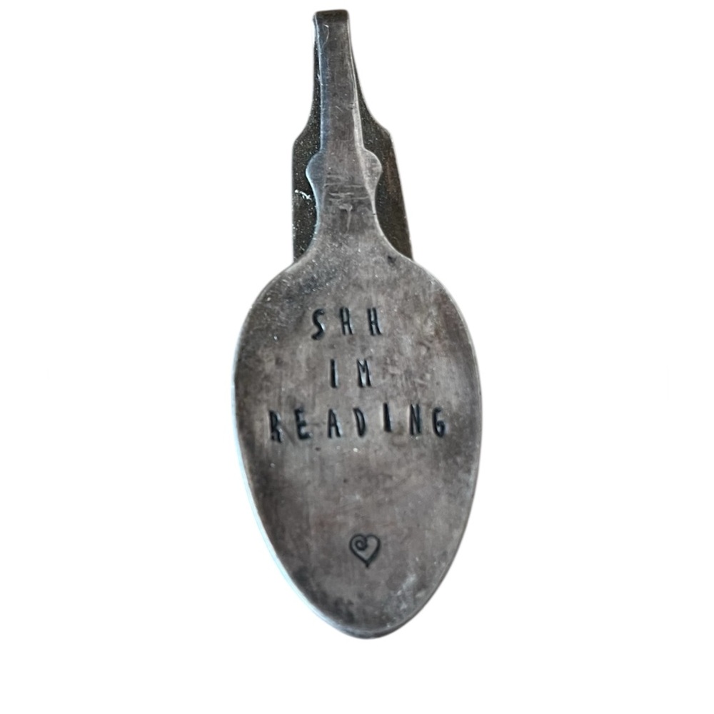 Hand Stamped Silver Spoon Bookmark
